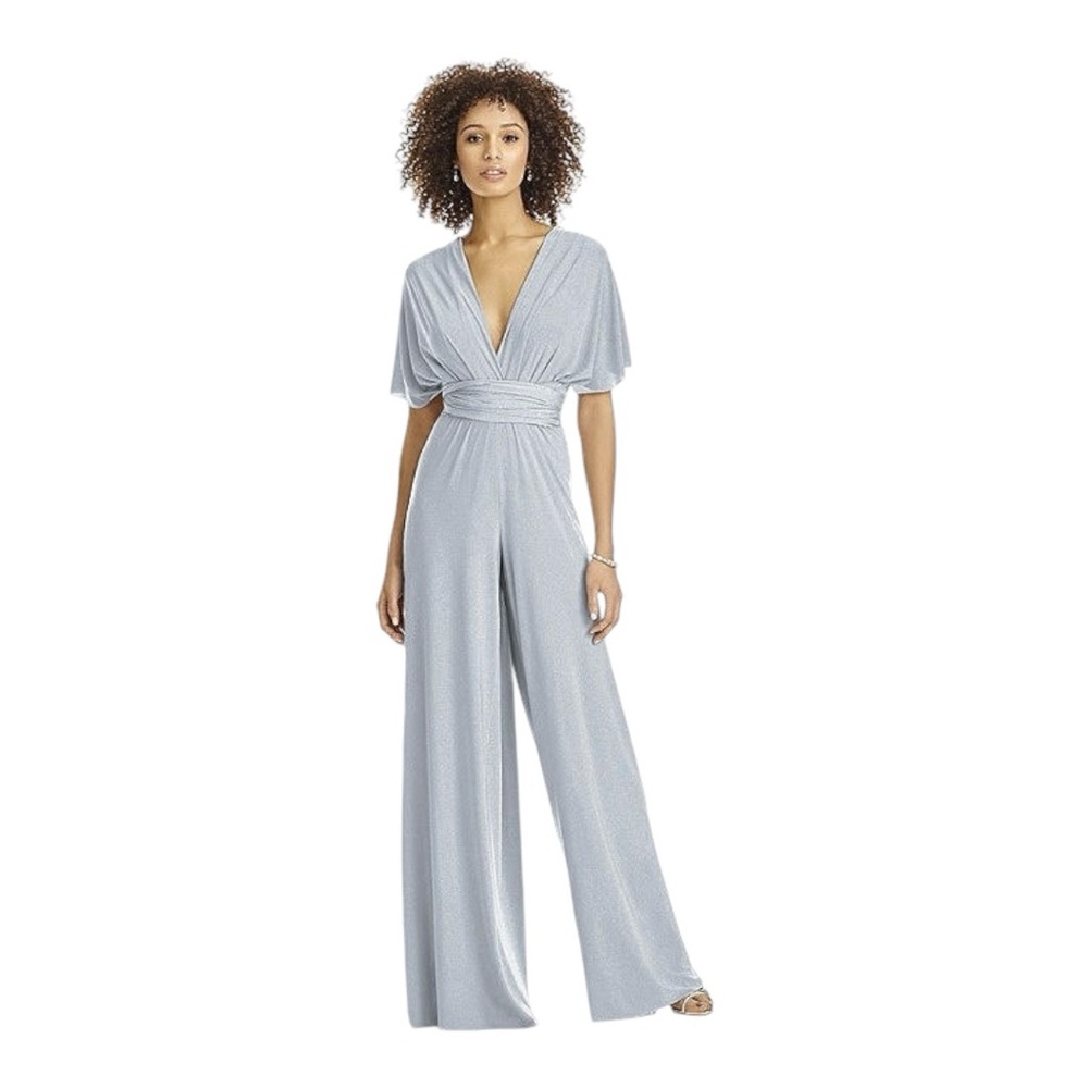 Dessy platinum Twist Wrap XS jumpsuit
